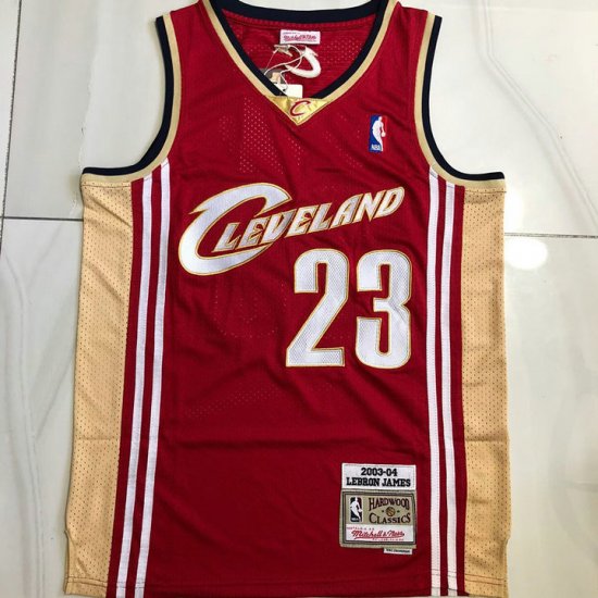 Maillot de Basket #23 James Cavaliers 2003-04 authentique Rouge